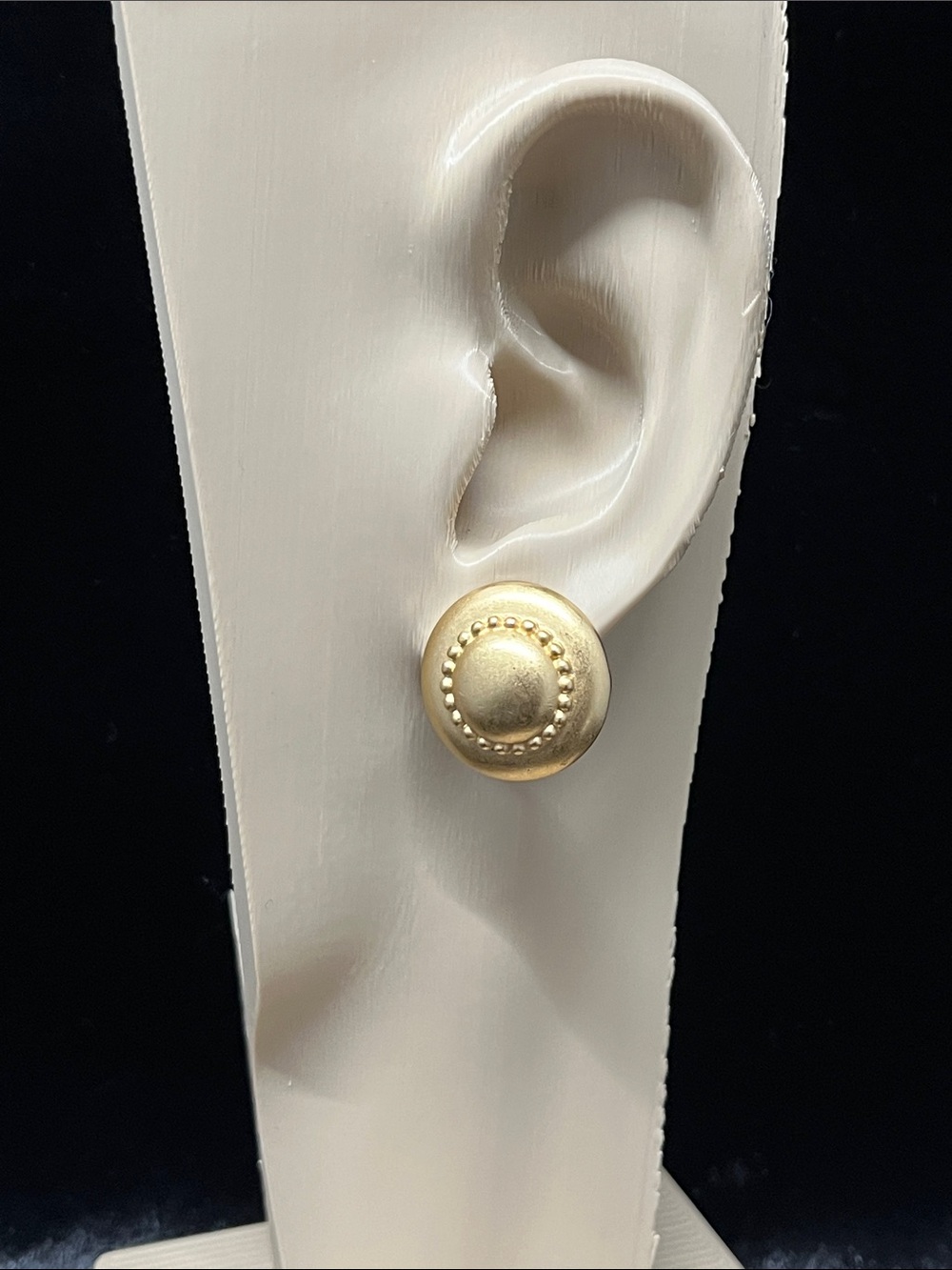 Monet Gold-Tone Beaded Disc Button Clip-On Earrings
